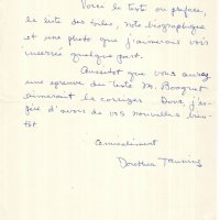 LETTRE DE DOROTHEA TANNING À LOUIS BARNIER