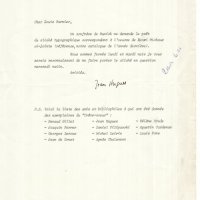 LETTRE À EN-TÊTE DU POINT CARDINAL SIGNÉE J. HUGUES