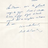 LETTRE D'ANDRÉ DU BOUCHET À LOUIS BARNIER