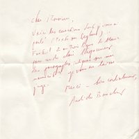 LETTRE D'ANDRÉ DU BOUCHET À LOUIS BARNIER