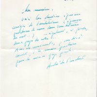 LETTRE D'ANDRÉ DU BOUCHET À LOUIS BARNIER