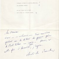 LETTRE D'ANDRÉ DU BOUCHET À LOUIS BARNIER