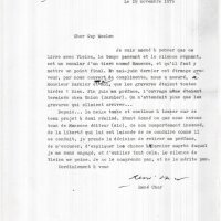 LETTRE DE RENÉ CHAR À GUY WEELEN