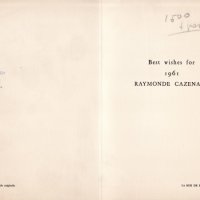 VOEUX DE BONNE ANNÉE 1961 DE CAZENAVE