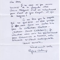 LETTRE DE SYLVIE GALANIS