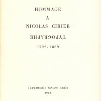 HOMMAGE À NICOLAS CIRIER TYPOGRAPHE