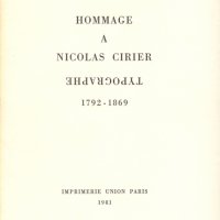HOMMAGE À NICOLAS CIRIER TYPOGRAPHE