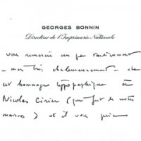 CARTE DE GEORGES BONNIN