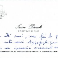 CARTE DE JEAN DERCK