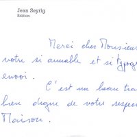 CARTE DE JEAN SEYRIG