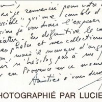 CARTE DE LUCIEN CLERGUE. VERSO