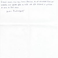 LETTRE DE JEAN DUBUFFET