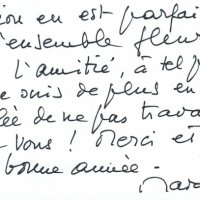 CARTE SIGNÉE MADELEINE BRAUN. VERSO